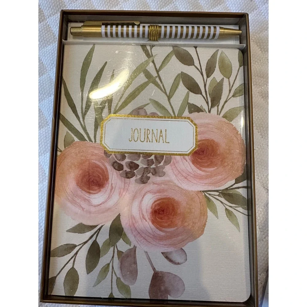 Laura Ashley Floral Notebook Pen Set & Shine Bright Ceramic Trinket Tray Bundle